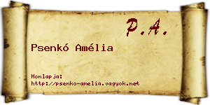 Psenkó Amélia névjegykártya