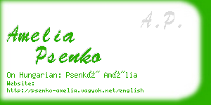 amelia psenko business card